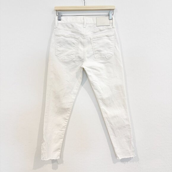 Moussy Vintage Denim MV Burnside Raw Hem Skinny Jeans Designer Luxury White 26 - Picture 12 of 13